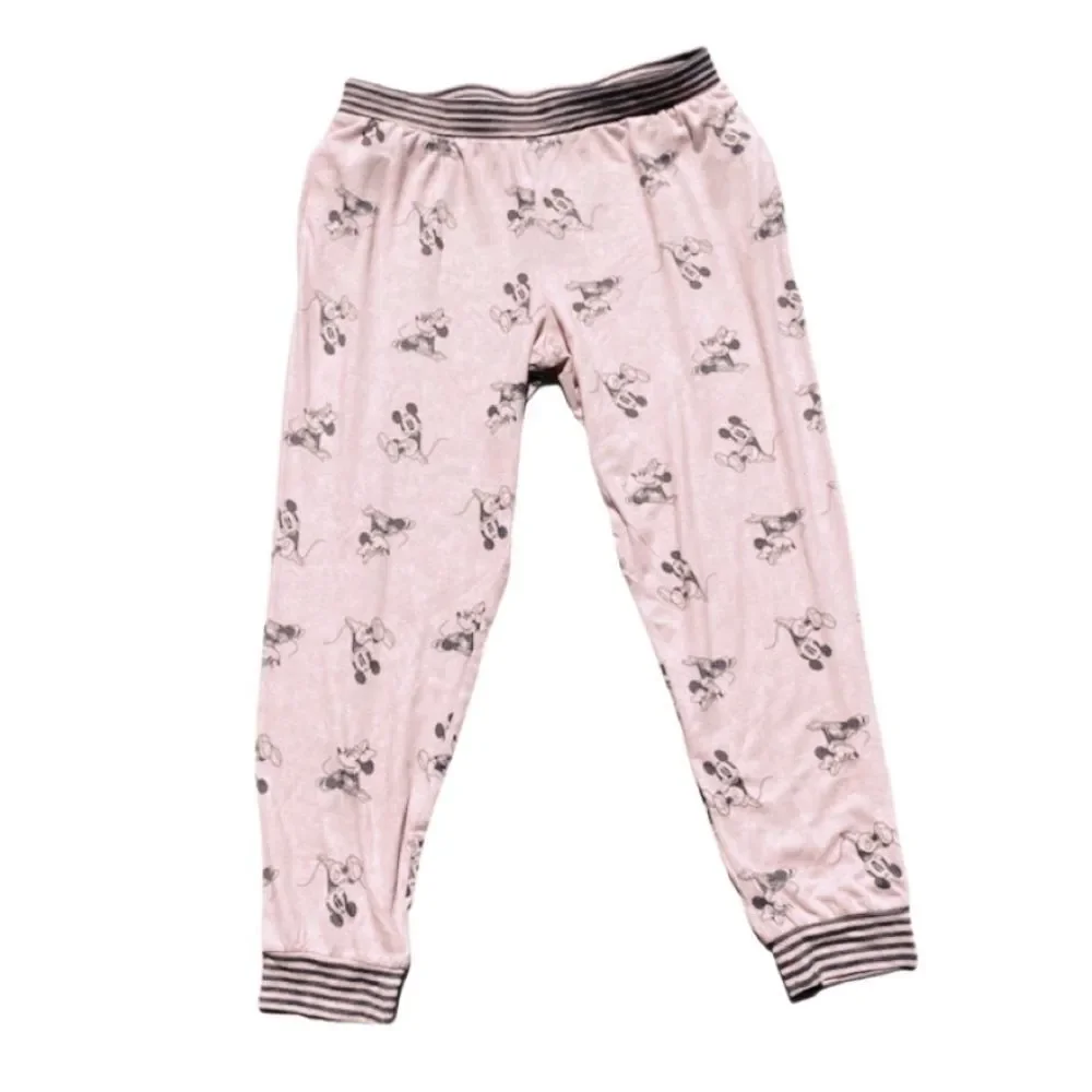 Disney 2 Piece Wms Sz Lrg Mauve Mickey and Minnie Jogger Style Soft Cozy Pajamas - Picture 4 of 4